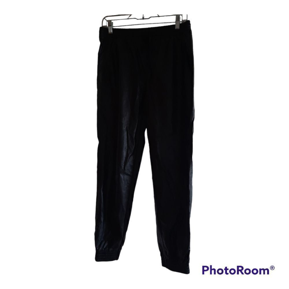 Carre Noir Vegan Leather Jogger Pants